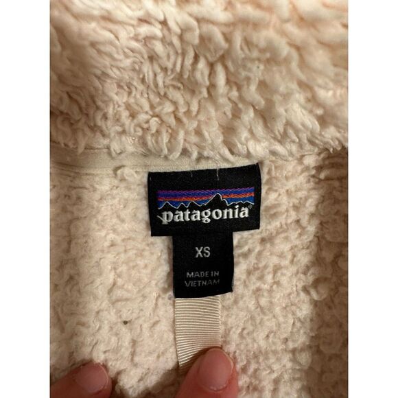Patagonia XS Sherpa Jacket Pullover Quarter Zip Ivory Womens Worn Wear Soft‎ - Picture 5 of 8